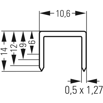 Agrafes type B-V 10,6x6